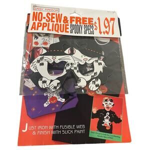 Daisy Kingdom No Sew Iron On Fabric Applique HAT CAT Halloween‎ Jack-O-Lantern